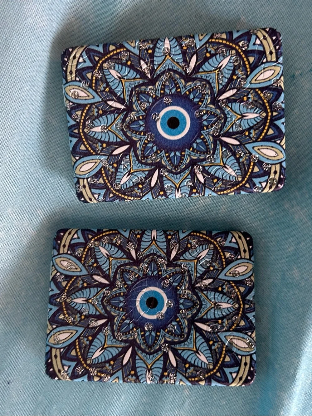 Private Label Blue Floral Mandala Compact Mirror